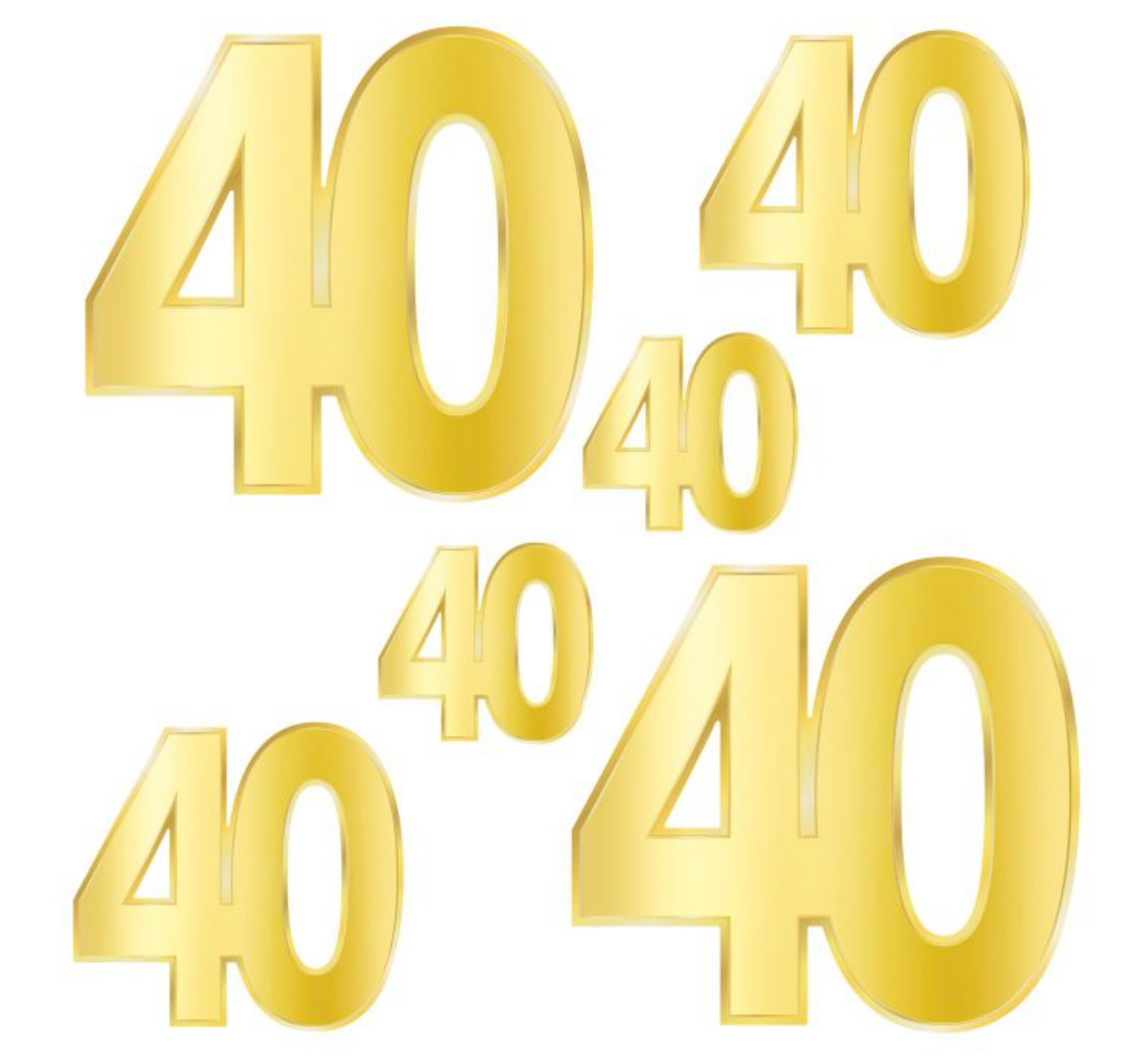 Foil 40 Birthday Cutouts