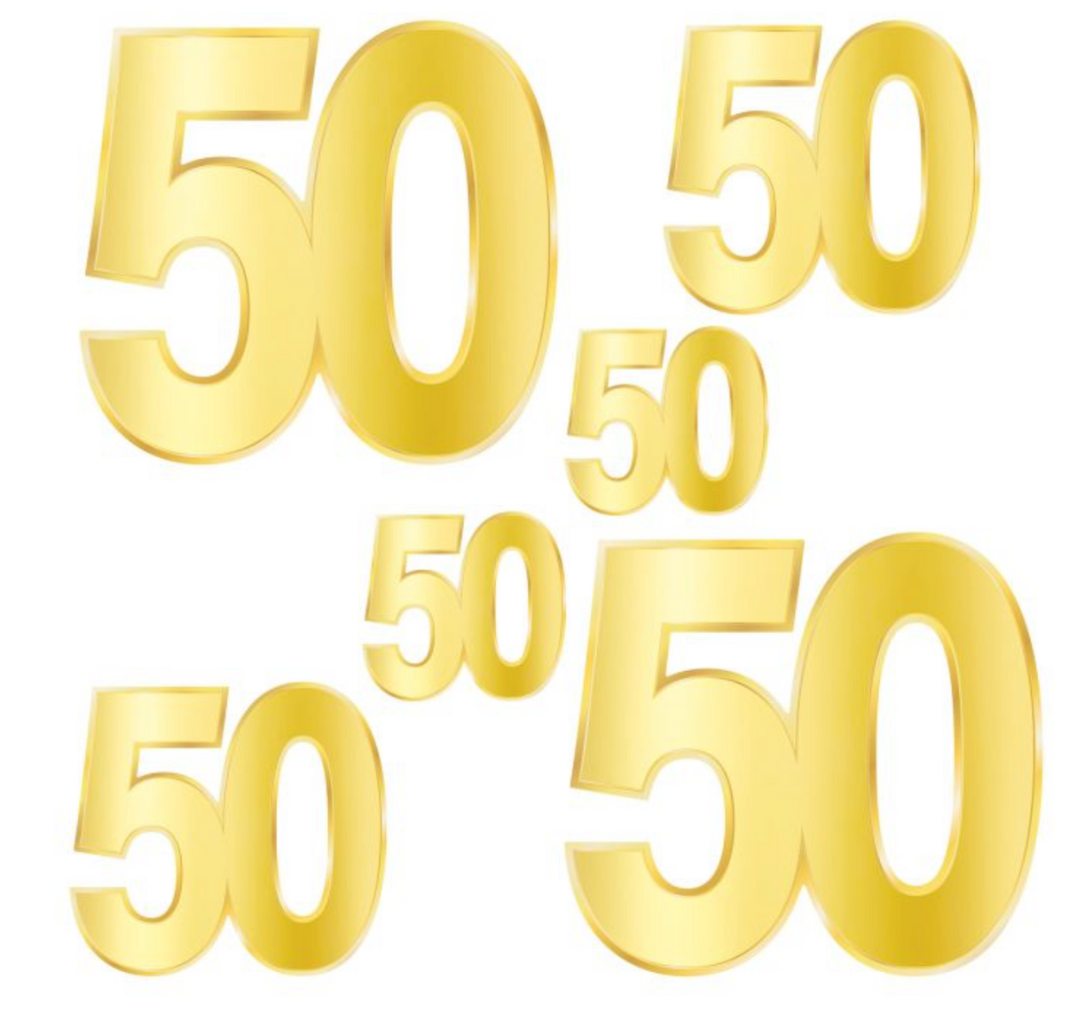 Foil 50 Birthday Cutouts