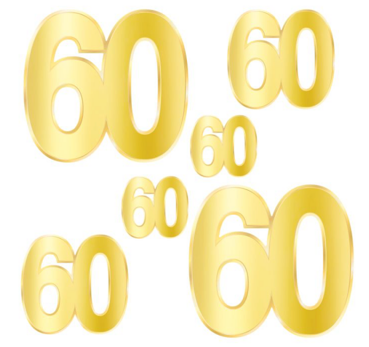 Foil 60 Birthday Cutouts