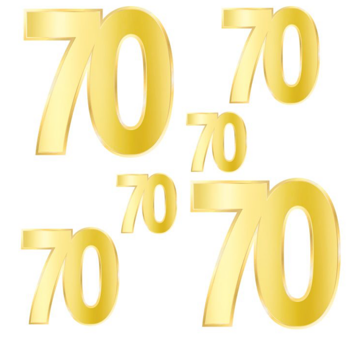 Foil 70 Birthday Cutouts