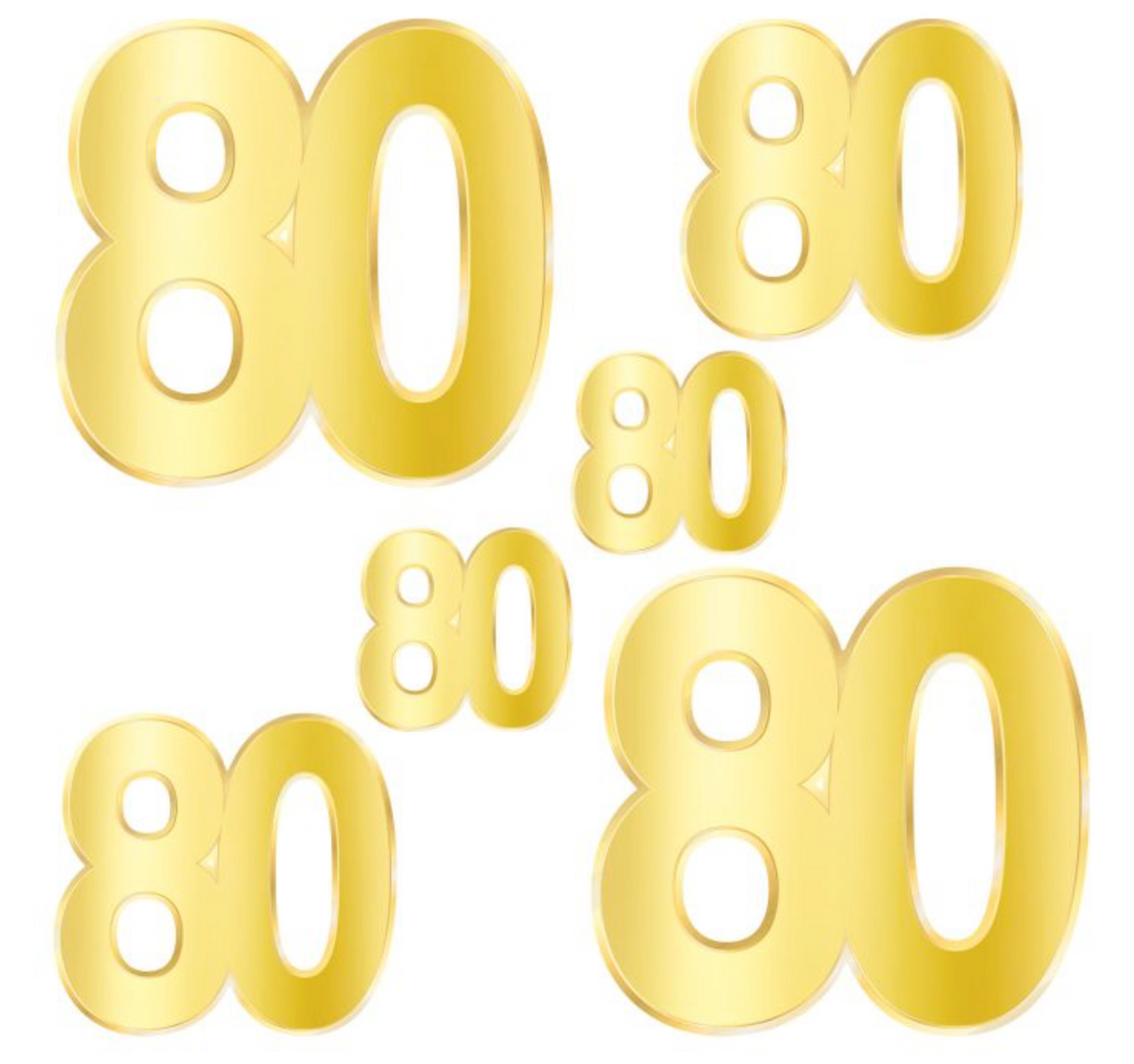 Foil 80 Birthday Cutouts