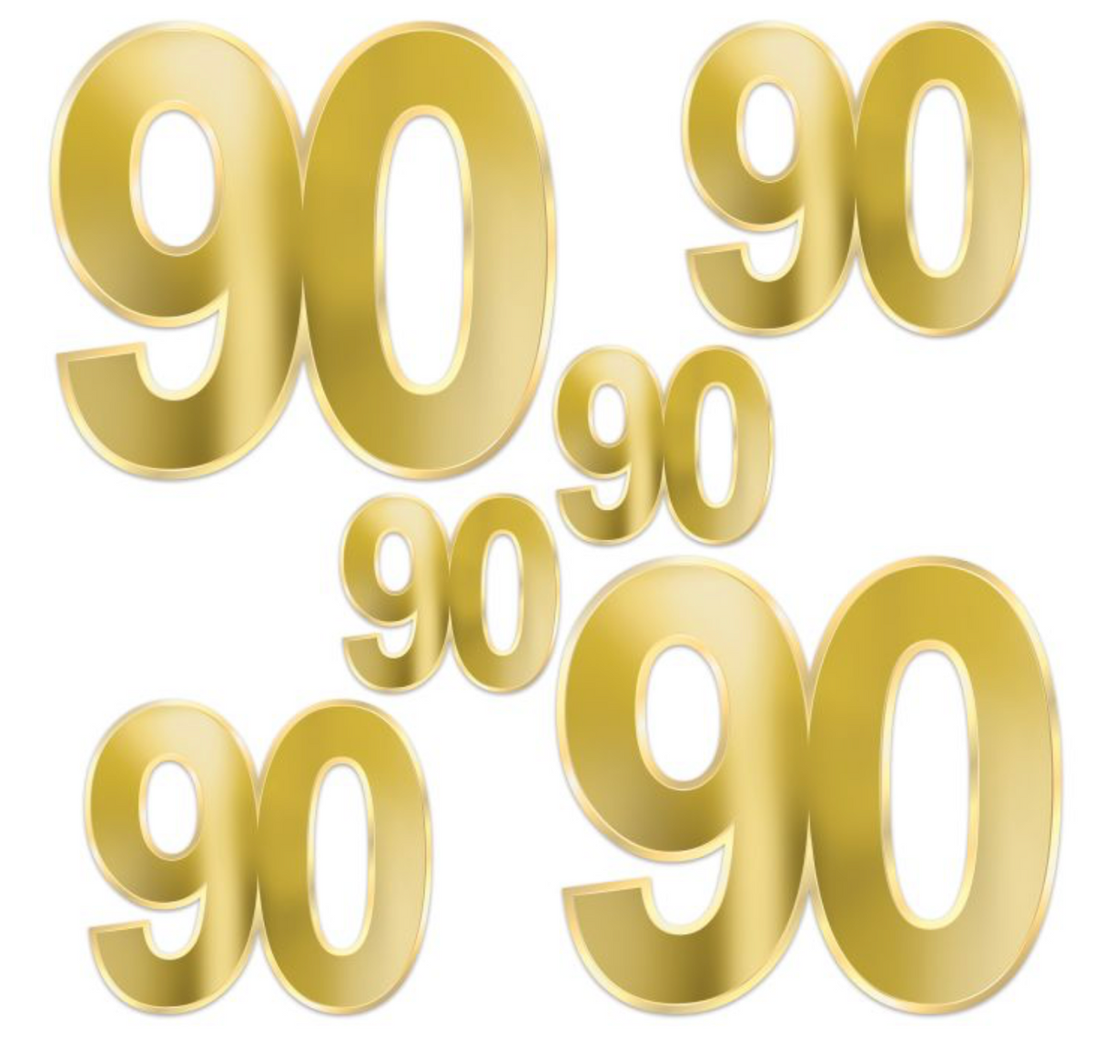 Foil 90 Birthday Cutouts