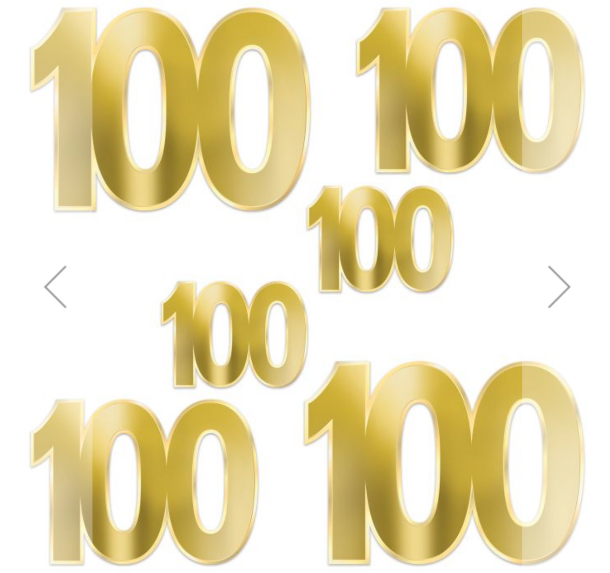 Foil 100 Birthday Cutouts