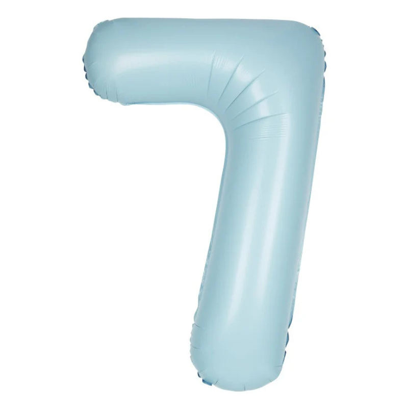 34in Number Balloons: Light Blue Matte