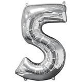 34in Number Balloons: Silver