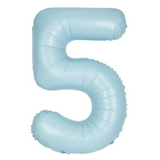 34in Number Balloons: Light Blue Matte