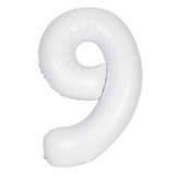 34in Number Balloons: White Matte