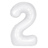 34in Number Balloons: White Matte