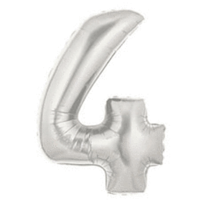 34in Number Balloons: Holographic Silver