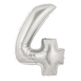 34in Number Balloons: Holographic Silver