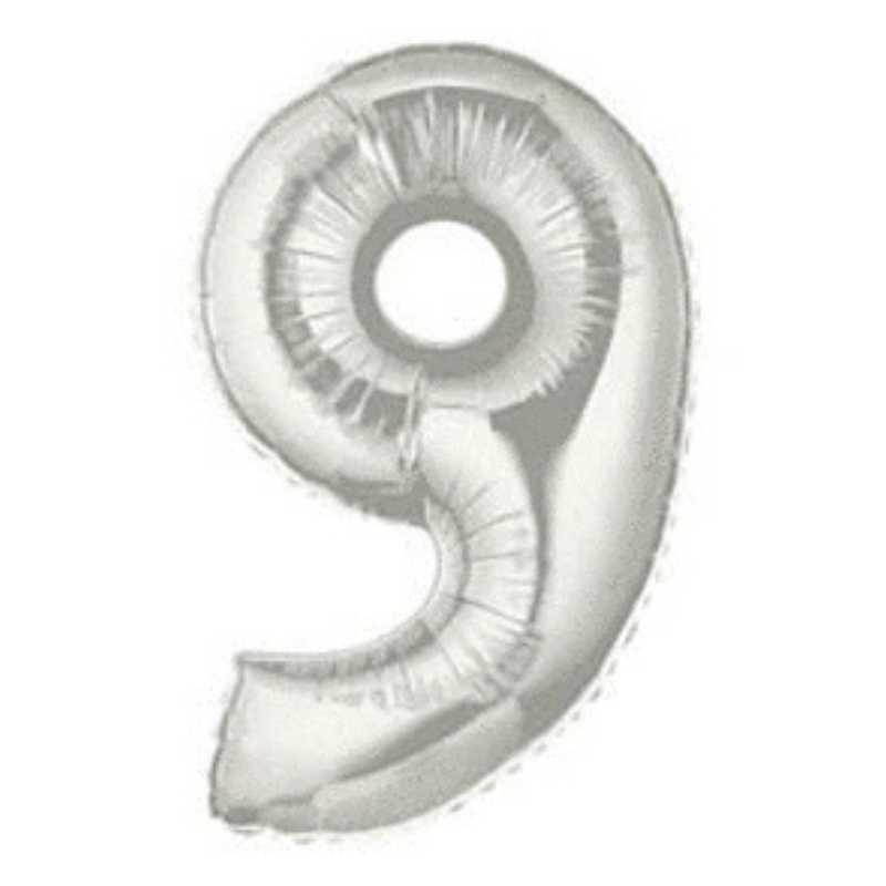 34in Number Balloons: Holographic Silver