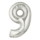 34in Number Balloons: Holographic Silver