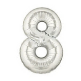 34in Number Balloons: Holographic Silver