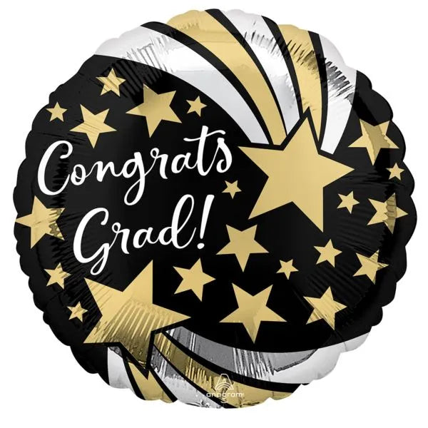 #G17 Congrats Grad Shooting Stars 18in Printed Mylar