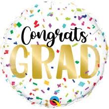#G22 Congrats Grad Colorful Confetti 18in Printed Mylar